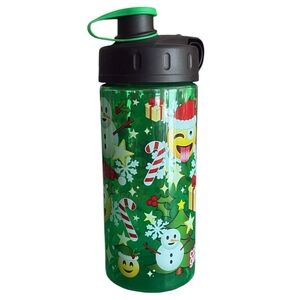 Cool Gear Winter Christmas Holiday Emoji Water Bottle BPA Free 16oz NEW Green